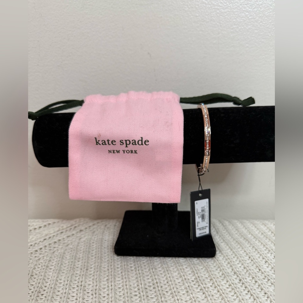 kate spade NWT New York Rose Gold Hinged Bangle Bracelet - Pink Pouch